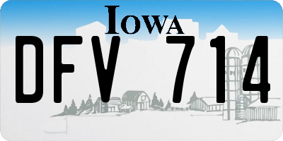 IA license plate DFV714