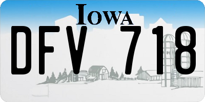 IA license plate DFV718