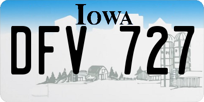 IA license plate DFV727