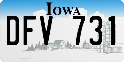 IA license plate DFV731