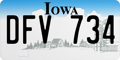 IA license plate DFV734
