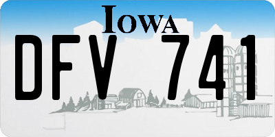 IA license plate DFV741