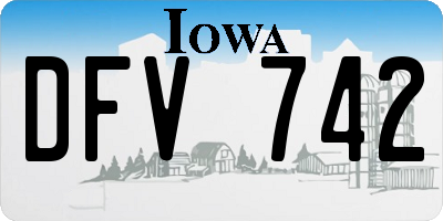 IA license plate DFV742