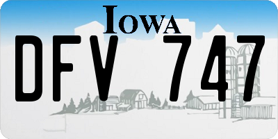 IA license plate DFV747