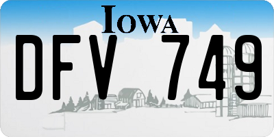 IA license plate DFV749