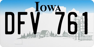 IA license plate DFV761