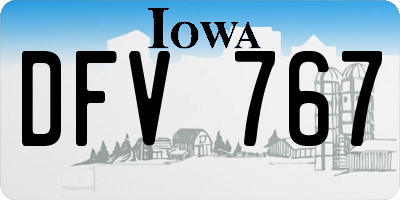 IA license plate DFV767