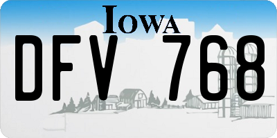 IA license plate DFV768