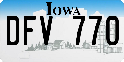 IA license plate DFV770