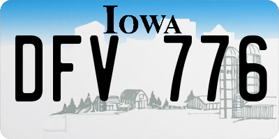 IA license plate DFV776