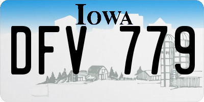 IA license plate DFV779