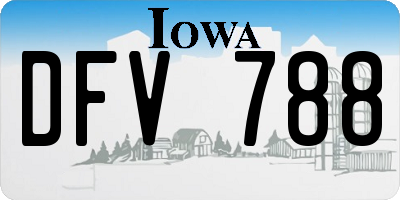IA license plate DFV788
