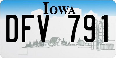 IA license plate DFV791