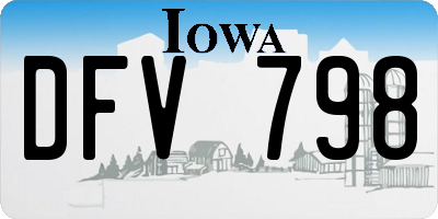 IA license plate DFV798