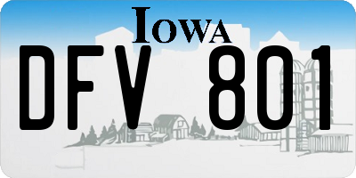IA license plate DFV801