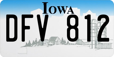 IA license plate DFV812