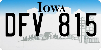 IA license plate DFV815