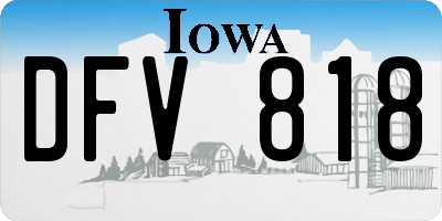 IA license plate DFV818