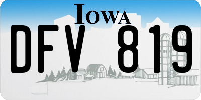 IA license plate DFV819