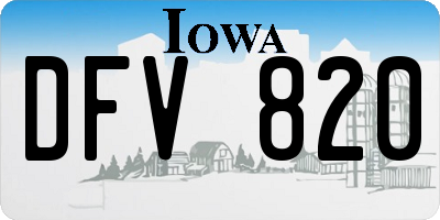 IA license plate DFV820