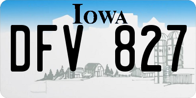 IA license plate DFV827