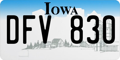 IA license plate DFV830