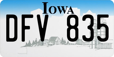 IA license plate DFV835