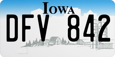 IA license plate DFV842