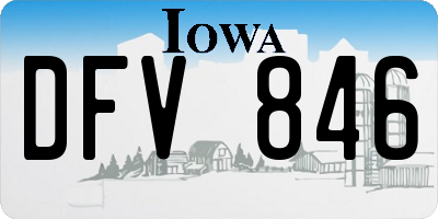 IA license plate DFV846