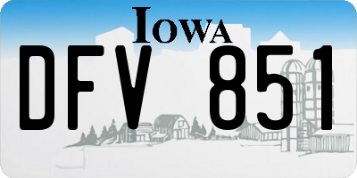 IA license plate DFV851