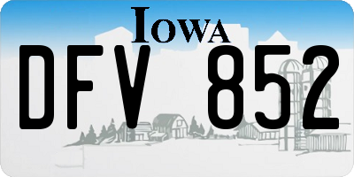 IA license plate DFV852