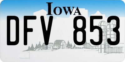 IA license plate DFV853