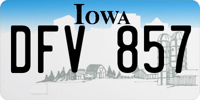 IA license plate DFV857