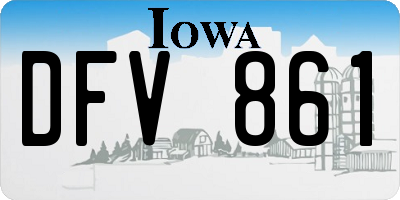 IA license plate DFV861