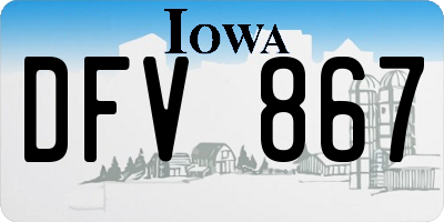IA license plate DFV867