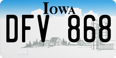 IA license plate DFV868
