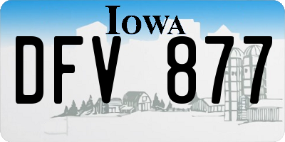 IA license plate DFV877