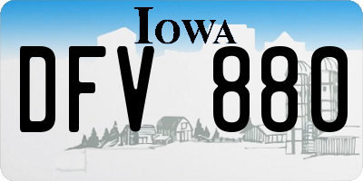 IA license plate DFV880