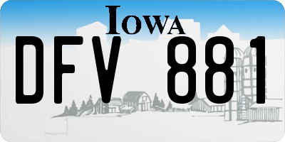 IA license plate DFV881