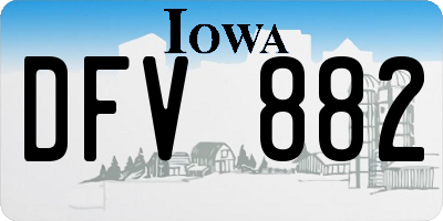 IA license plate DFV882