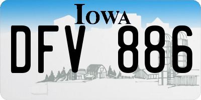 IA license plate DFV886