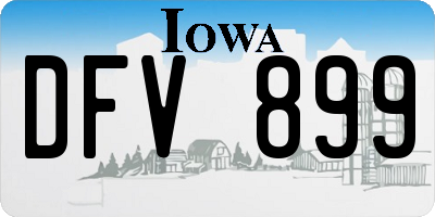 IA license plate DFV899