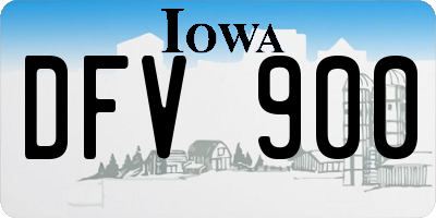 IA license plate DFV900