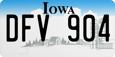 IA license plate DFV904