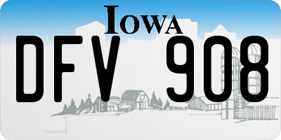 IA license plate DFV908