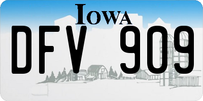 IA license plate DFV909