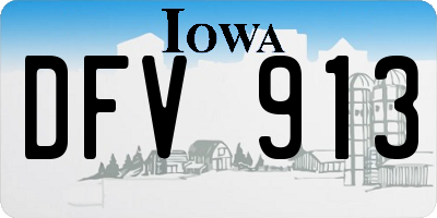 IA license plate DFV913