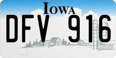 IA license plate DFV916