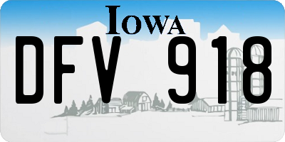 IA license plate DFV918