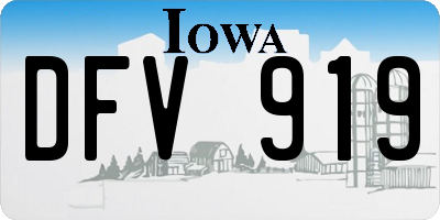 IA license plate DFV919